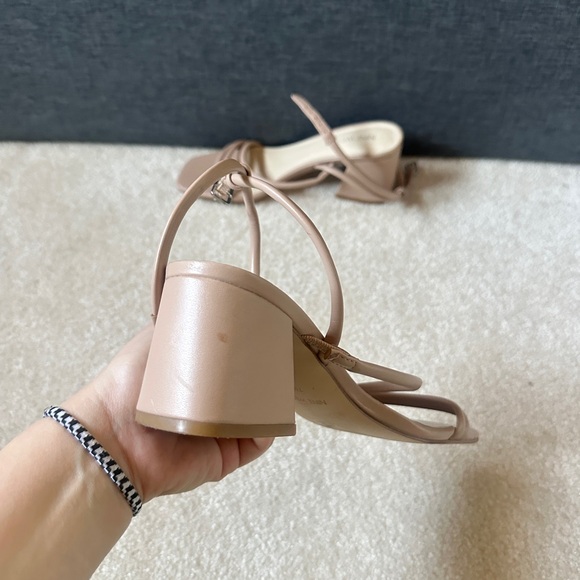Nine West Tan Heels Modern Square-Toe Design - Picture 4 of 5